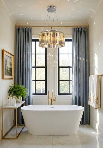 Modern Circle Crystal Pendant Lamps for bathroom