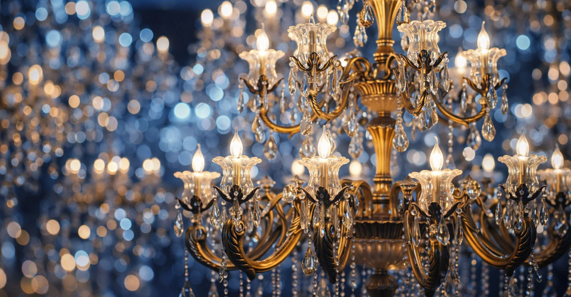 Antique gold crystal chandelier