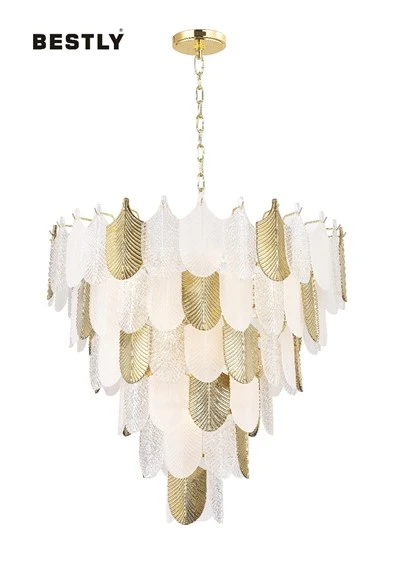 Feather Light Glaze - daun kaca multi - Layer candelier